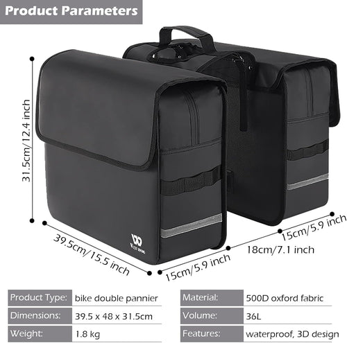 BAIGIO Double Bike Pannier Bags