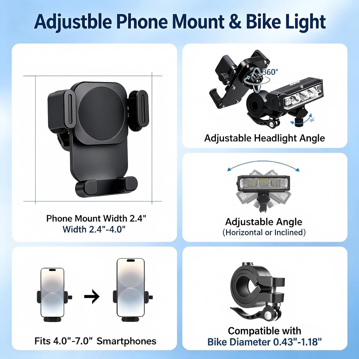 Suruid Bike Light with Phone Holder