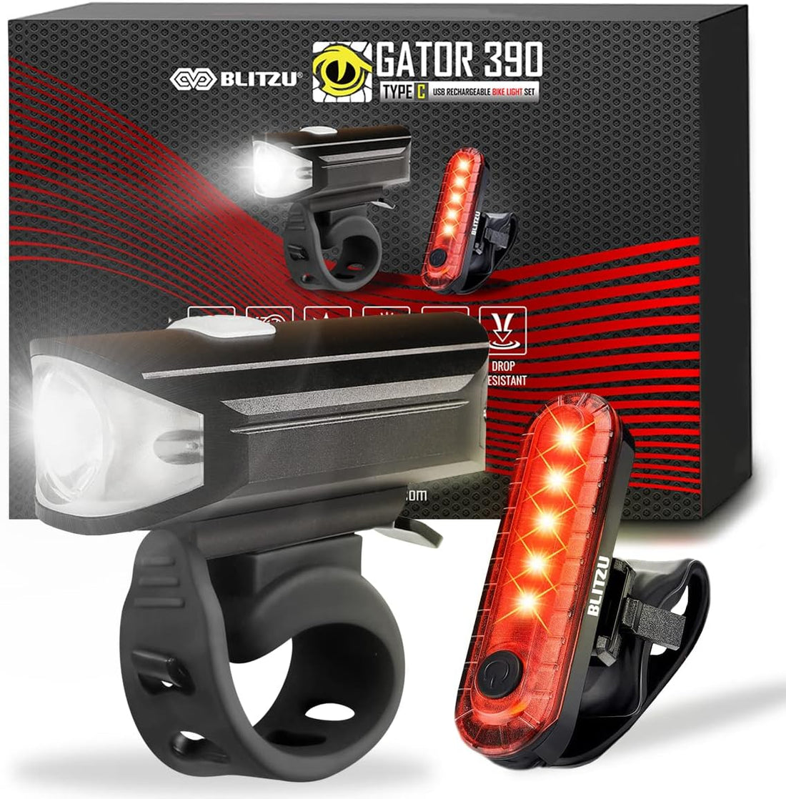 BLITZU USB-C Bike Light Set