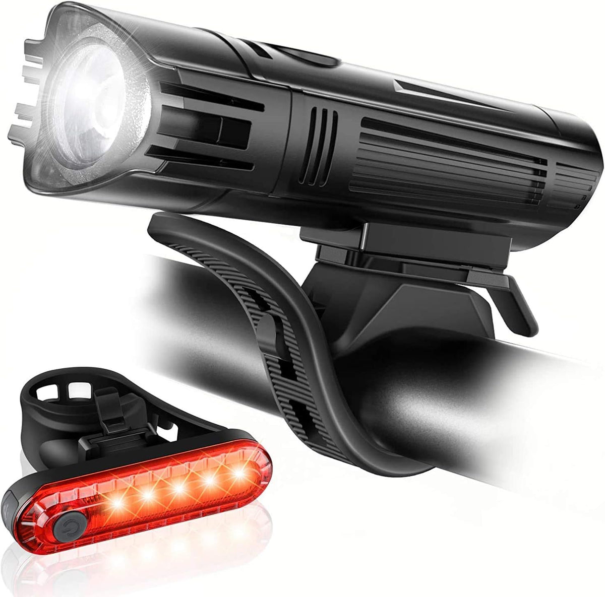 Ascher USB Rechargeable Bike Light Set