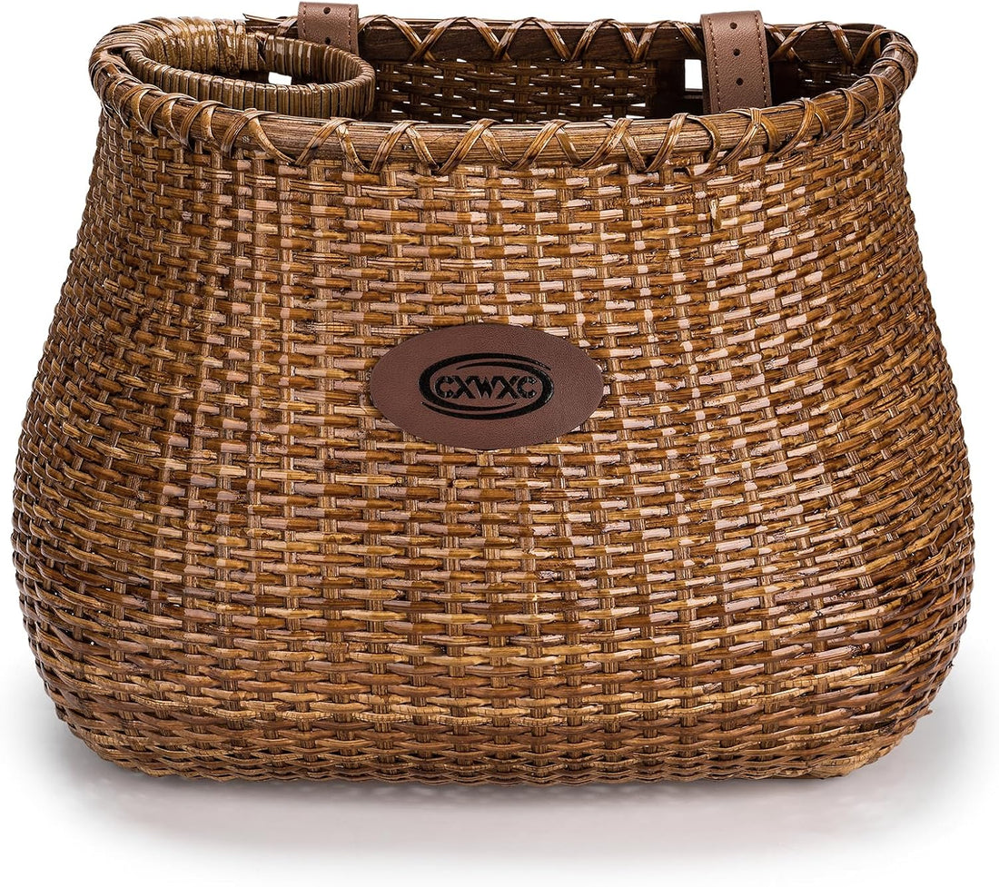 CXWXC Handmade Rattan Bike Basket